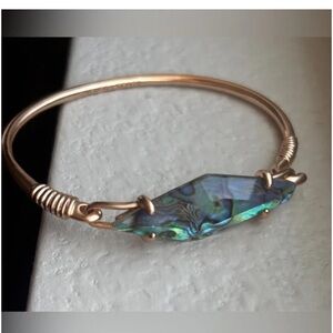 Kendra Scott Gold Bracelet with Blue-Green Stone